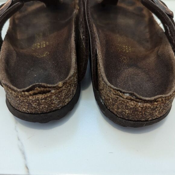 Birkenstock Gizeh Brown Oiled Leather Between Toe Thong Sandals Slides EU 36 - Picture 10 of 12